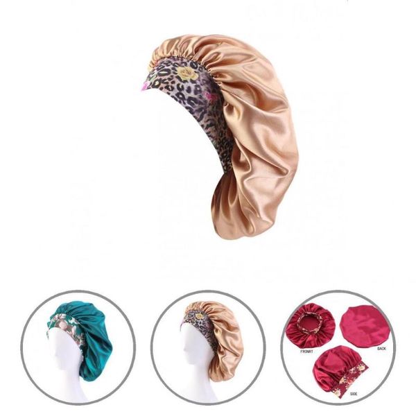 

shower caps trendy hair hat solid color soft texture floral print headband smooth cap bonnet