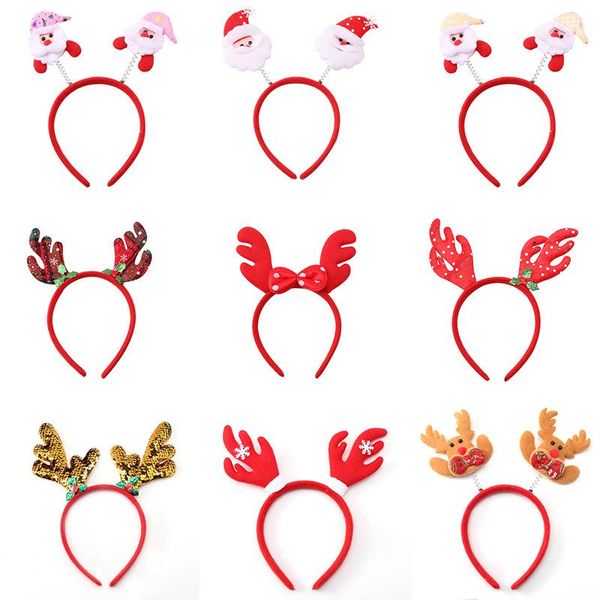 

hair accessories 2021 year women girls cute christmas antlers santa claus hairbands sweet decorate headband fashion, Slivery;white