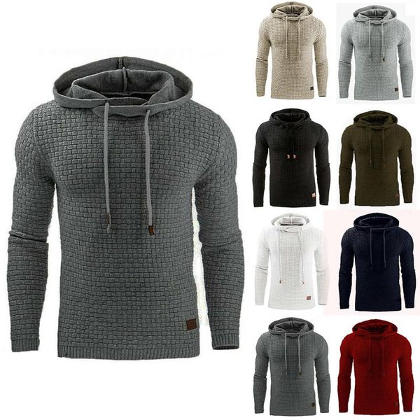 

men's hoodies & sweatshirts muscle casual mens long sleeve plain hooded pullover winter slim hoodie sweatshirt activewear, Black