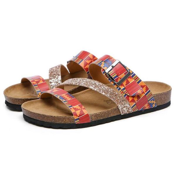 

fashion cork female beach slippers casual buckle flip flop ladies flat non-slip outside summer women shoes zy646, Black