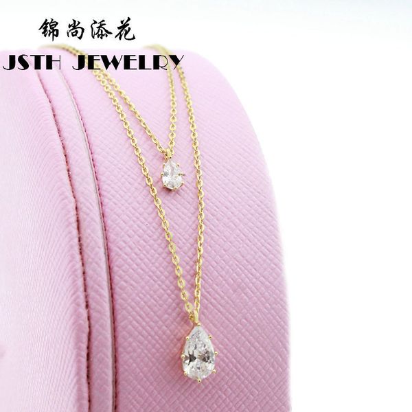 

necklace s925 silver water double color girl summer fresh and beautiful net red vibrato yellow tiktok