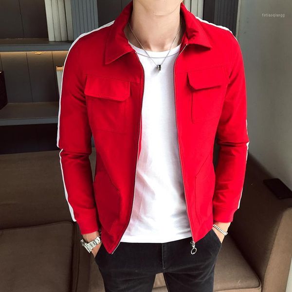 

men's jackets red mens jacket stylish casual teen men coat slim design and coats autumn jaqueta, Black;brown