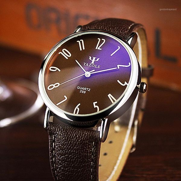 

wristwatches 2021 brand yazole watch business belt men's classic thin quartz unique leisure leather watches relogio masculino, Slivery;brown