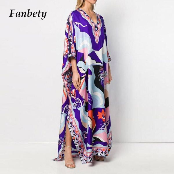 

women elegant v-neck split beach dress summer vintage floral print loose long party female fashion casual vestidos dresses, Black;gray