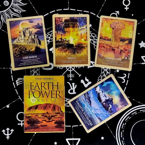

earth power oracles cards prophecy divination deck english version entertainment board game 41 sheets/box