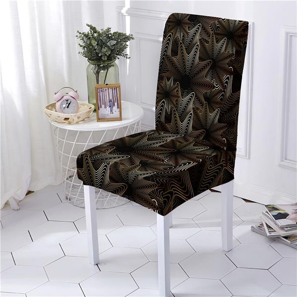 

chair covers black print dining cover jacquard spandex slipcover protector case stretch for kitchen seat el banquet elastic