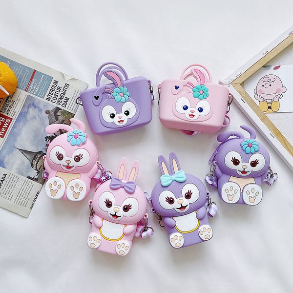 

2021 children's purse cute one-shoulder bag new trendy shape fashion small messenger portable korean coin silicone pwukk