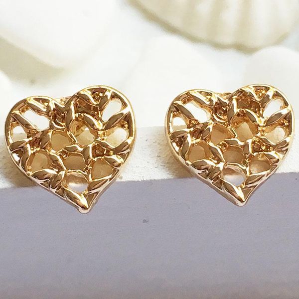 

stud retro luxury hollow design leaves heart earring for women gold color earrings 2021 trendy jewelry sets accessories gifts, Golden;silver
