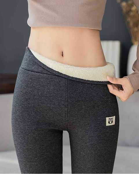 

winter women warm plus size skinny legging high waist super thick winter fleece trousers stretchable long joggers new 210415, Blue