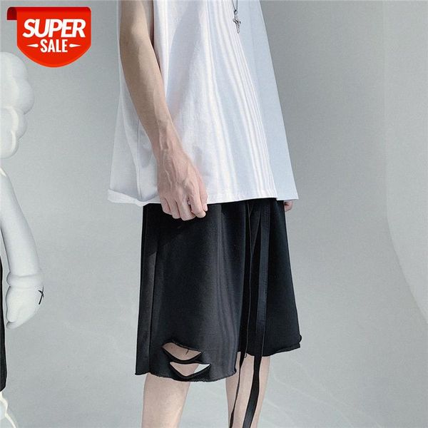 

black sports casual shorts men's outer wear trend five-point pants drawstring men #334z