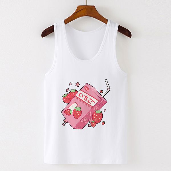 T-shirt Stberry Juice Comics Vest Canotte Harajuku Summer Tshirt SleevelKawaii Graphic Tee Magliette femminili Streetwear X0507