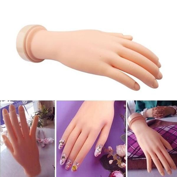 

nail art equipment pro practice hand soft training display model hands flexible silicone prosthetic personal salon manicure tools #84882, Silver