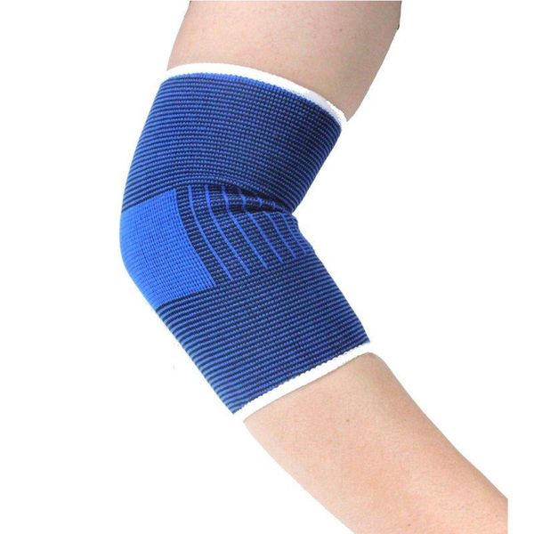 

pair elbow support sleeve pullover wrap elastic sock compression bandage brace protection pain relief. & knee pads, Black;gray