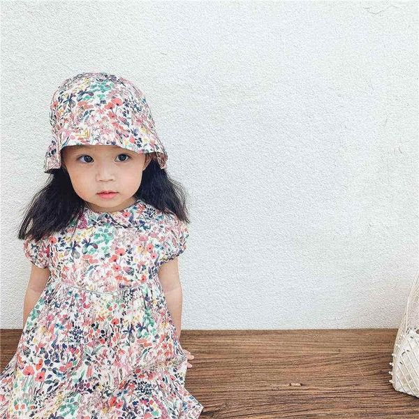 

girl's dresses 2021 bp style spring&summer inafant floral dress+hat clothing set for baby girls cherry brands clothes, Red;yellow