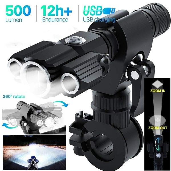 

rechargeable bike light set powerful lumens bicycle road headlight lights