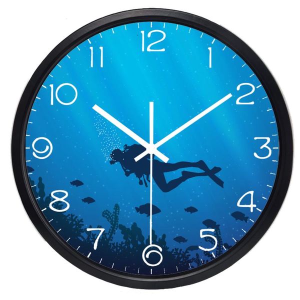 

wall clocks deed ocean diver living room clock home decor personalized glass silent