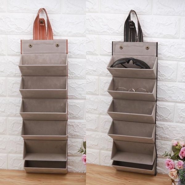 

jewelry pouches, bags 6 slots foldable pu leather sunglasses eyeglasses travel organizer case multiple hanging eyewear holder display, Pink;blue