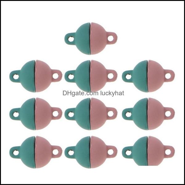 

bracelets jewelry10pcs jewelry colorf magnetic clasps round bracelet necklace making magnet converter buckles link chain drop delivery 2021, Black