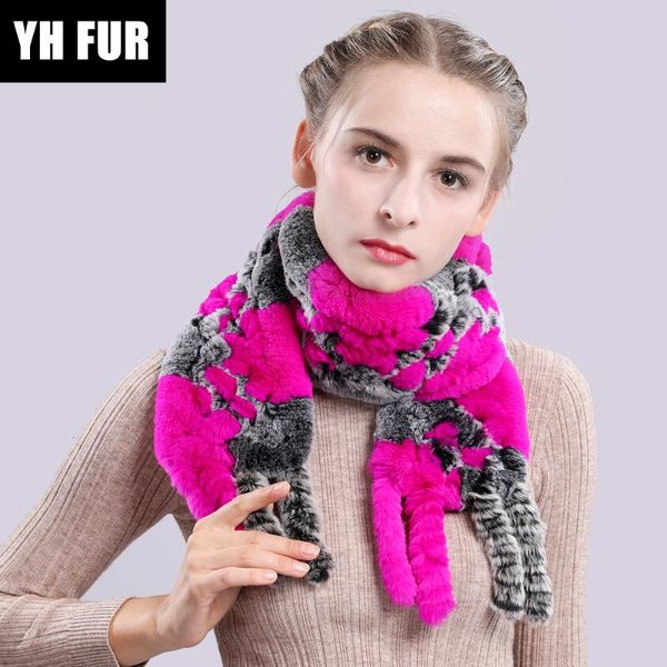 

scarves lady winter 100% natural rex fur women knitted warm soft tassel muffler long style real scarf, Blue;gray