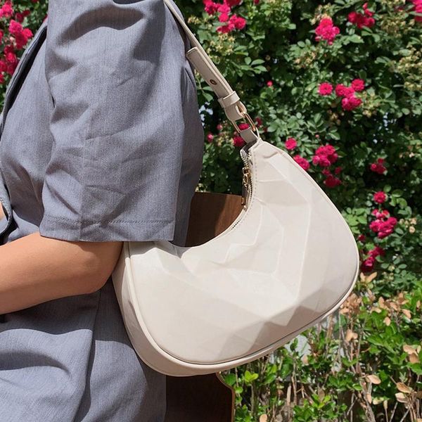 

evening bags s.ikrr half-moon design small pu leather crossbody for women 2021 brand female simple ladies trend armpit shoulder handbags