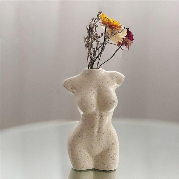 

nude female sculpture flower vase body design girl bust art home decor vases