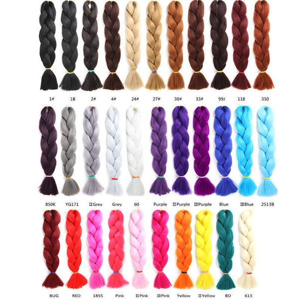 

female color chemical wig fiber braid jumbo braids hair, Black