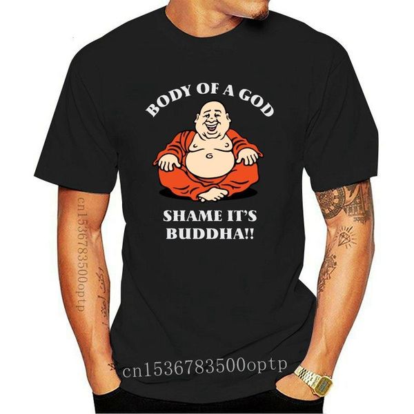 

men's t-shirts body of a god shame its buddha mens funny t-shirt fat humor overweight fatist, White;black