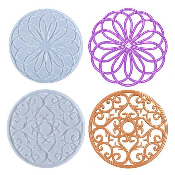 

craft tools round weave placemat table mats simple style dining napkin pads non-slip heat resistant cushion kitchen party decoration