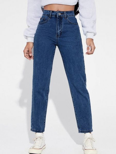 

high waist straight leg jeans 11cw#, Blue