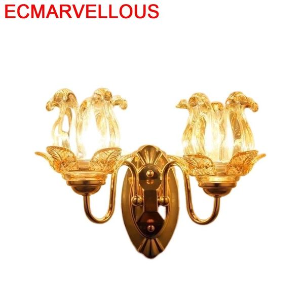 

avec miroir home deco candeeiro de parede lampe crystal bedroom light aplique luz pared applique murale luminaire wall lamp