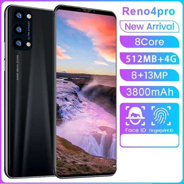 

walkie talkie reno4 pro smartphone 5.8 inch 512m+4g 3d glass plated back cover high definition rear camera red
