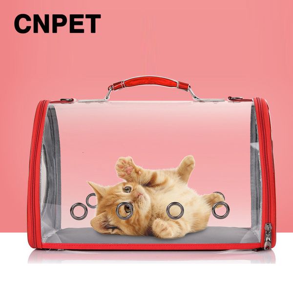

Red Pet Case, Car Net Cabin, Portable Cat Bag, Transparent, Porous and Traceless