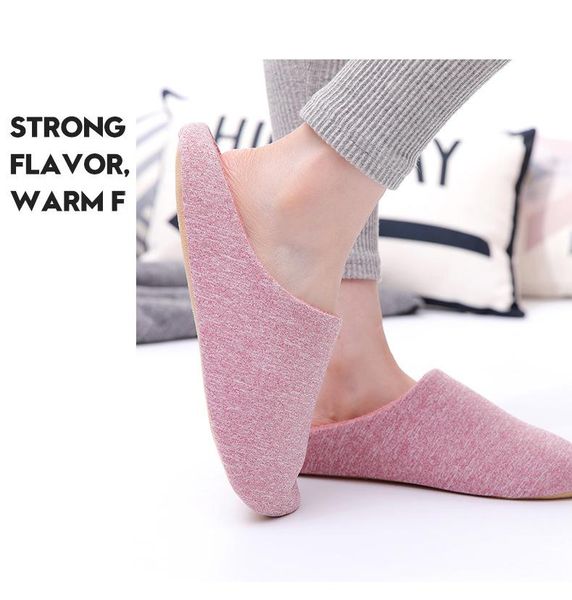 

slippers autumn winter women for home cotton plush men shoes indoor floor light soft comfy slides bedroom, Black