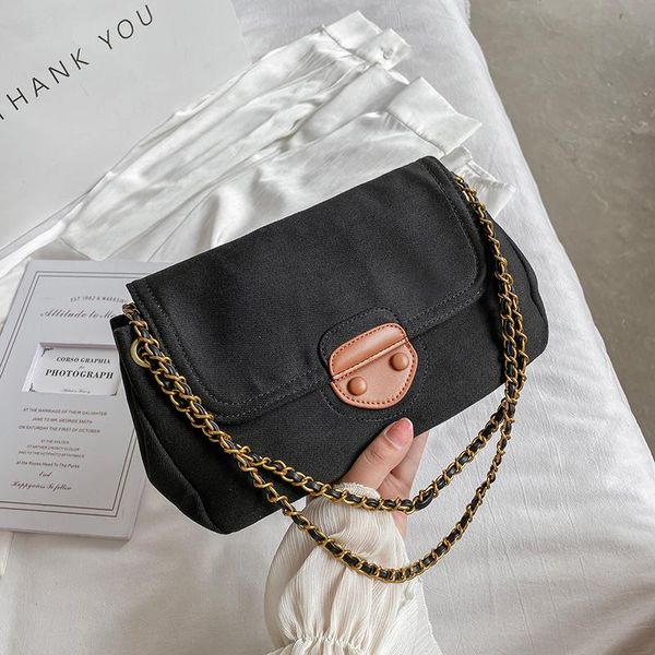 

evening bags high-quality large-capacity canvas bag 2021 fashion chain one shoulder big underarm messenger tote sac a main luxe