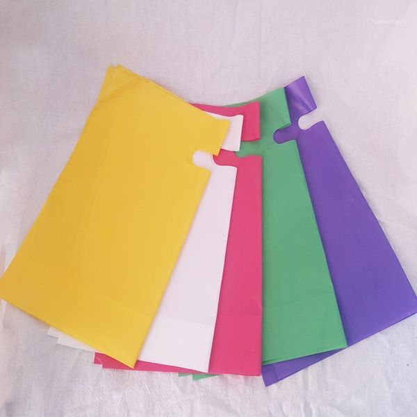 

50pcs blue pink plastic gift bag with handle,handle shopping bag,wedding party handle11