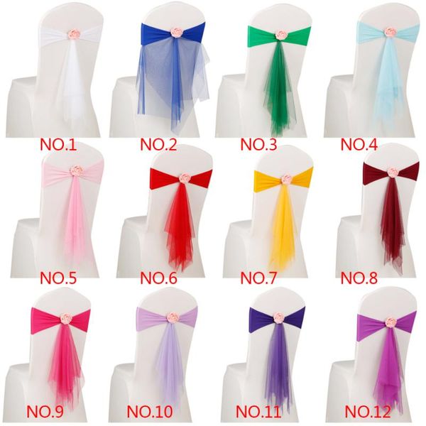 

chair covers 2 pcs bowknot flower ribbon no-tie bow wedding cover back decor