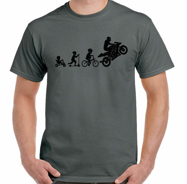 

motorcycle t-shirt, man evolution funny biker who supermoto moto sports, White;black