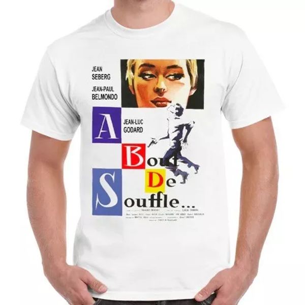 

a bout de soufflÃ© 60 french film movie retro t shirt 942, White;black
