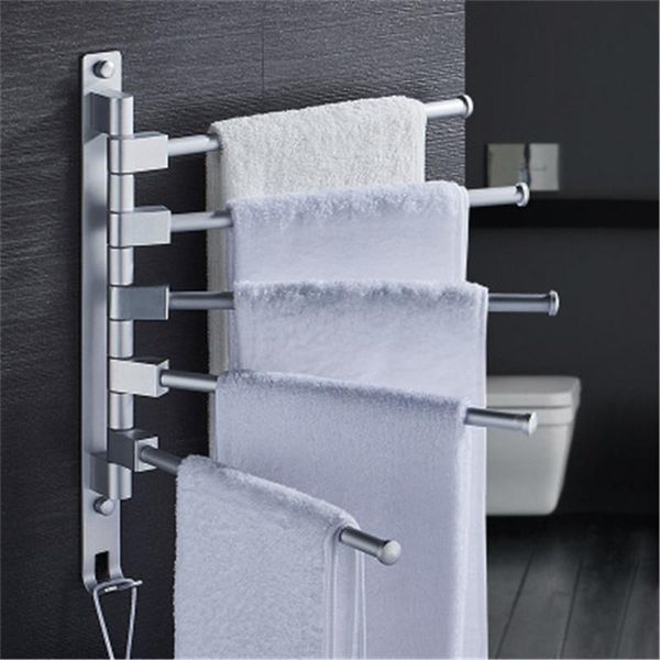 

towel racks rack non perforated stainless steel pylon waterproof bathroom glass shelf folding movable bar decoration