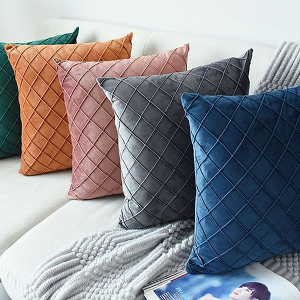 

velvet large cushion cover soft fashion 60x60cm pillow case home decoration for sofa bed pillowcase nordic style handmade cushion/decorative