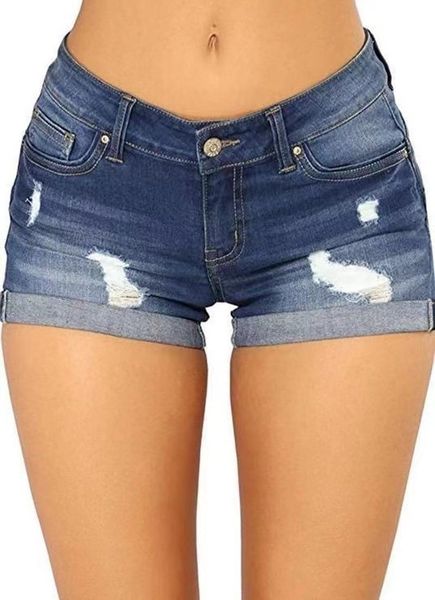 

women's shorts slimming fashion flanging summer buttocks style ws03 jeans cotton ladies ripped all-match simple hole, White;black