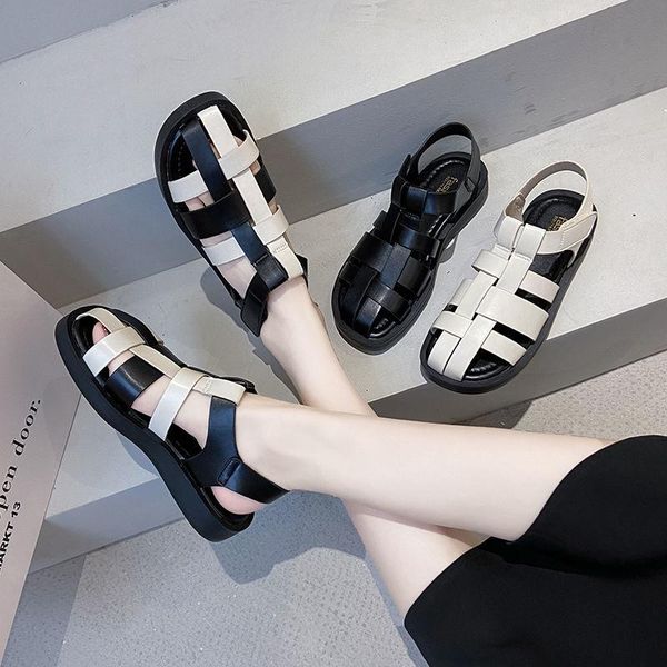 

sandals 2021 summer women comfort shoes retro gladiator women's sandal female breathable closed toe ladies, Black