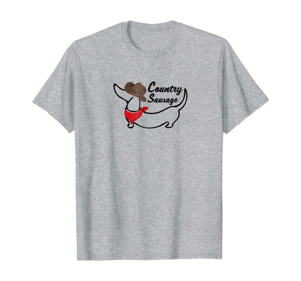 

dachshund country sausage red bandana cowboys hat t-shirt, White;black
