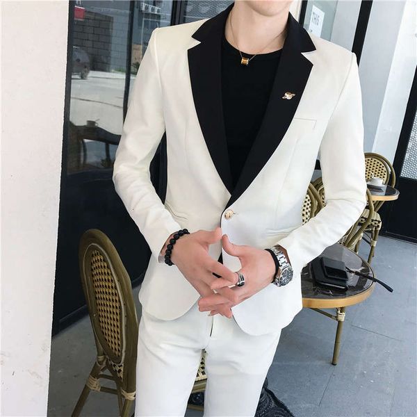 

& blazers suits men's 2-piece casual suit, White;black