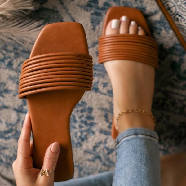 

slippers summer sandals for women 2021 flat open toe outdoor ladies fashion indoor beach flip-flops, Black