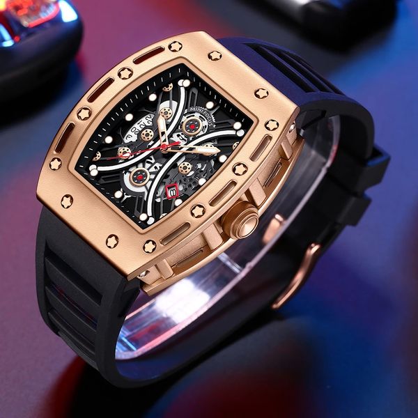 

focus mini chic military watch sports men's watch luxury brand silicone strap, Slivery;brown
