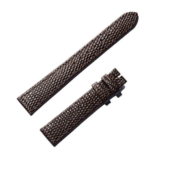 

watch bands reef tiger/rt calfskin band for women 16mm handmade lizard patterned genuine leather strap rga820, Black;brown