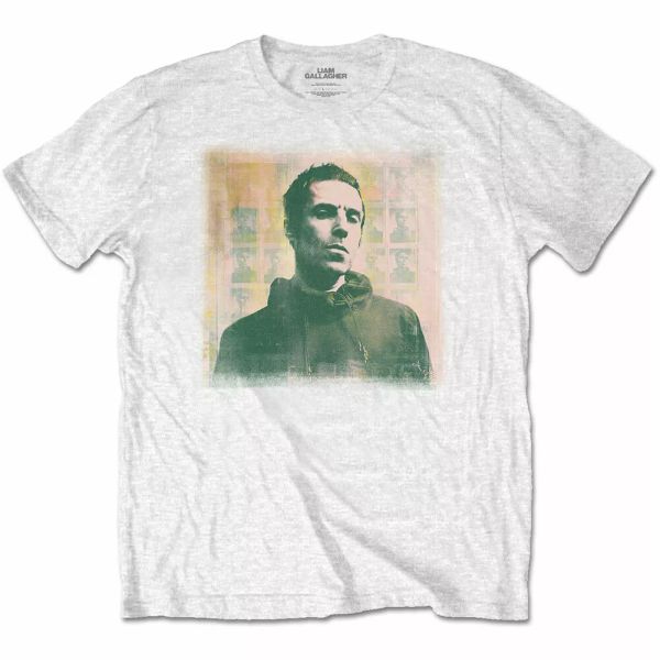 

white liam gallagher monochrome licensed men t-shirt, White;black