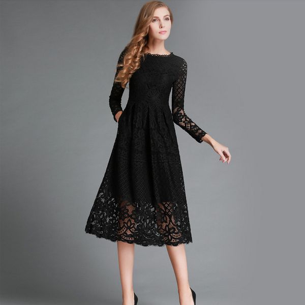 

factorynjh0 autumn new cut out lace 2021 perspective slim dress, White;black