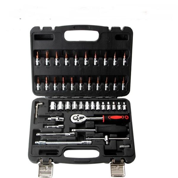 

hand tools 46pcs car repair tool ratchet torque wrench spanner screwdriver socket set combo kit bicycle auto mechanic diy